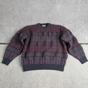 Vintage St Croix Sweater Mens L 3D Knit Coogi Style Abstract Textured